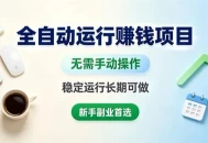 全自动运行賺钱项目，无需手动操作，稳定运行长期可做，新手副业首选