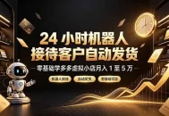24 小时机器人接待客户自动发货，零基础学多多虚拟小店月入 1 至 5 万